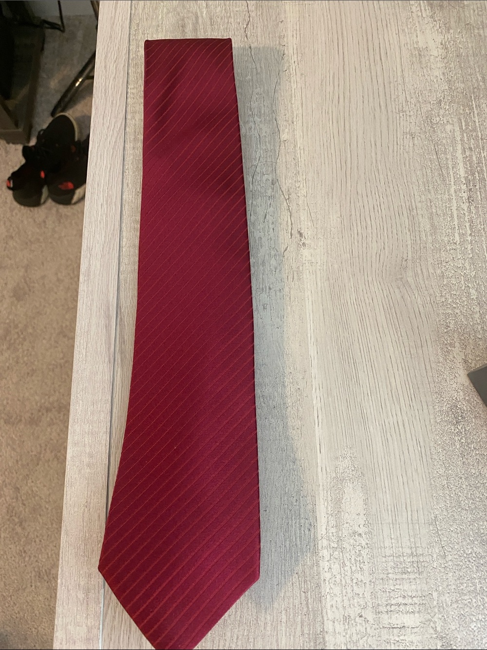Alfani Men's Deep Wine Red Diagonal Stripe Tie